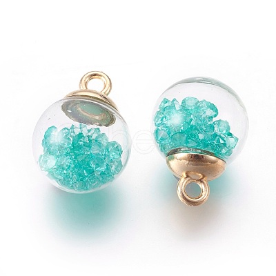 Transparent Glass Bottle Pendants GLAA-L018-13-1