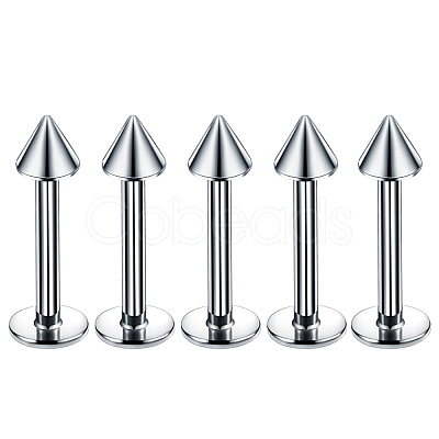 304 Stainless Steel Cone Internally Threaded Labrets for Women Men WG9B6EB-06-1
