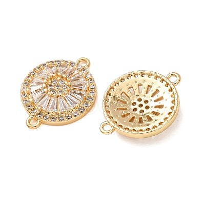 Brass Pave Clear Cubic Zirconia Connector Charms CU-CBA4579-06G-A-1