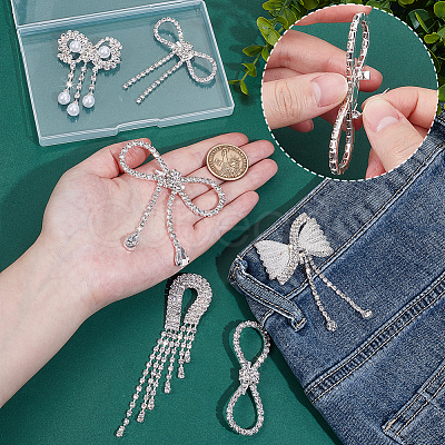 6Pcs 6 Styles Alloy Crystal Rhinestone Brooches for Backpack Clothes JEWB-GA0001-37-1