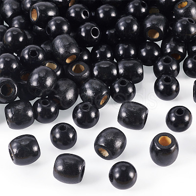 200Pcs 2 Style Dyed Natural Maple Wood Beads WOOD-TA0002-80-1