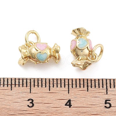 Rack Plating Brass Enamel Charms X-KK-G512-19D-G-1