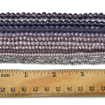 Electroplate Glass Beads Strands EGLA-FS0001-42F-1