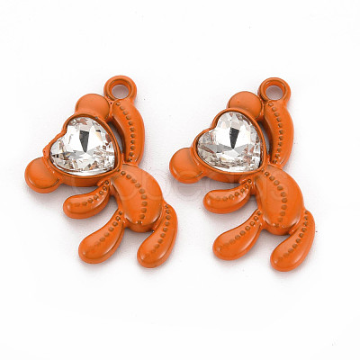 Spray Painted Alloy Rhinestone Pendants PALLOY-Q433-033E-RS-1
