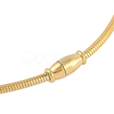 Stainless Steel Round Snake Chain Pendant Necklaces NJEW-D088-01G-02-1