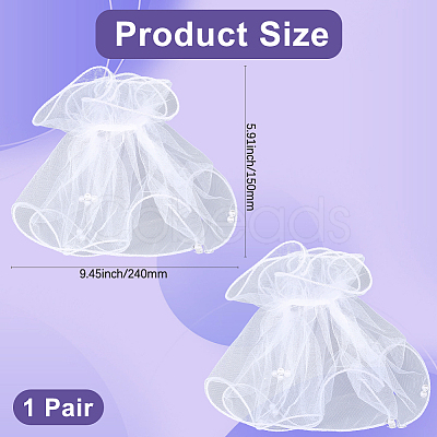 Gauze Lace Oversleeves for Women AJEW-WH20018-125A-1