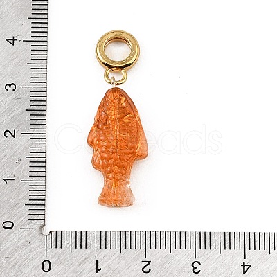 Brass Resin & Enamel European Dangle Charms KK-CBA217A-07G-03-1