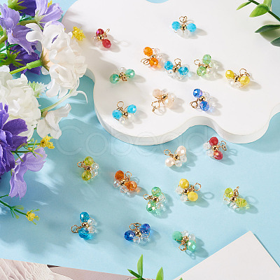 20Pcs 10Colors Glass Beaded Pendants FIND-TA0009-21-1