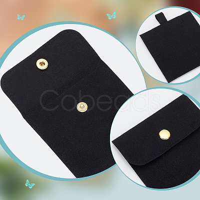 4 Sets Square Microfiber Packing Button Bags ABAG-WR0001-09C-1