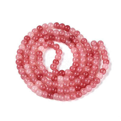 Ombre Effect Dyed Crackle Glass Beads Strands GLAA-Q106-01A-B07-1