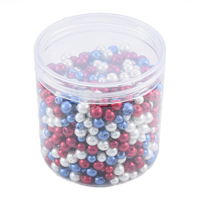 3 Colors Glass Pearl Beads GLAA-T024-10-1