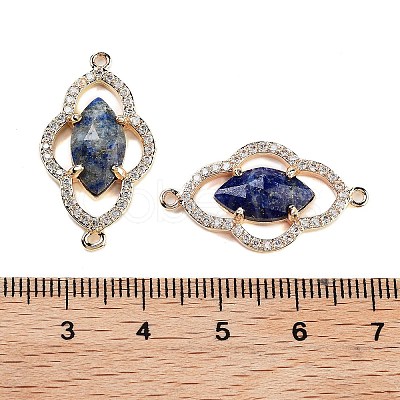 Natural Lapis Lazuli Faceted Connector Charms G-B081-01G-03-1