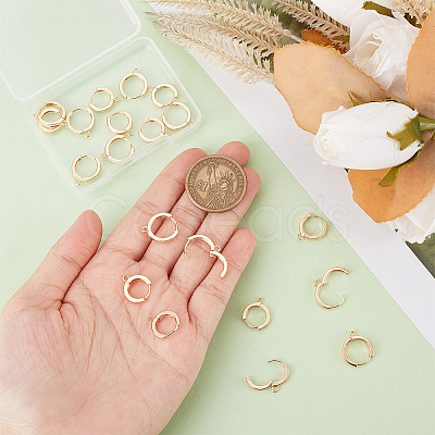 20Pcs 2 Style Brass Hoop Earring Findings KK-AR0003-24-1