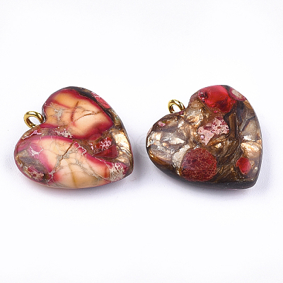 Assembled Bronzite and Imperial Jasper Pendants X-G-T111-04D-1