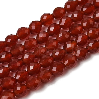 Dyed & Heated Natural Carnelian Beads Strands G-K376-F24-01-1