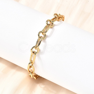 304 Stainless Steel Link Chain Bracelets for Women Men BJEW-A050-01G-1
