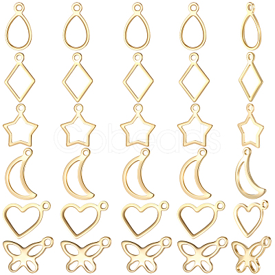 150Pcs 6 Styles 304 Stainless Steel Charms STAS-BBC0009-51-1