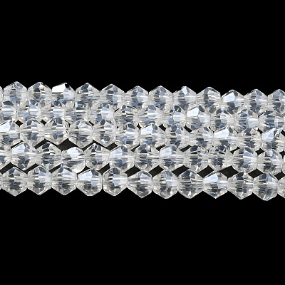 Transparent Electroplate Glass Beads Strands GLAA-F029-3mm-C13-1