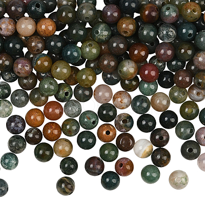 200Pcs Natural Indian Agate Beads G-SP0001-20A-1