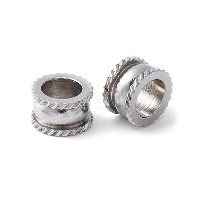 201 Stainless Steel European Beads STAS-Z124-06B-P-1