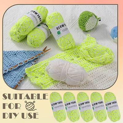 2 Skeins Light Two-Tone Luminous Polyester Yarn OCOR-SZ0002-09B-1