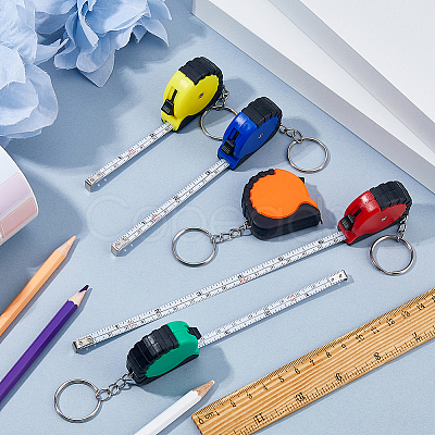 20Pcs 5 Colors TPR & ABS & Stainless Steel Tape Measures AJEW-FH0007-33-1