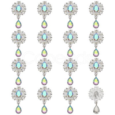 16Pcs Alloy Rhinestone Cabochons FIND-FG0004-26C-1