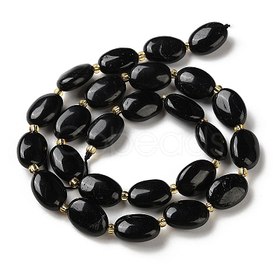 Natural Black Tourmaline Beads Strands G-H005-A17-02-1