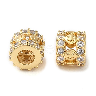 Rack Plating Brass Cubic Zirconia Beads KK-Z033-26G-1