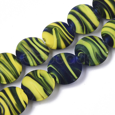 Handmade Frosted Lampwork Beads Strands LAMP-T007-09C-1
