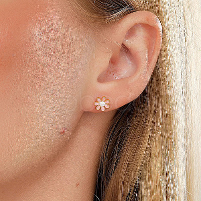 Real 18K Gold Plated 201 Stainless Steel Stud Earrings for Women TL9676-3-1