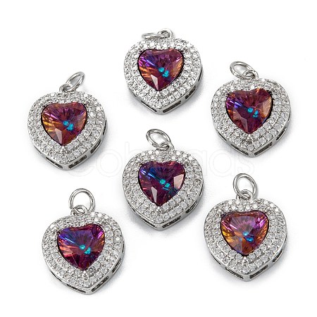 Brass Micro Pave Cubic Zirconia Pendants KK-G404-A-01D-P-1