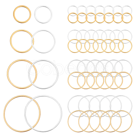 48Pcs 8 Styles 304 Stainless Steel Linking Ring STAS-ME0002-36-1