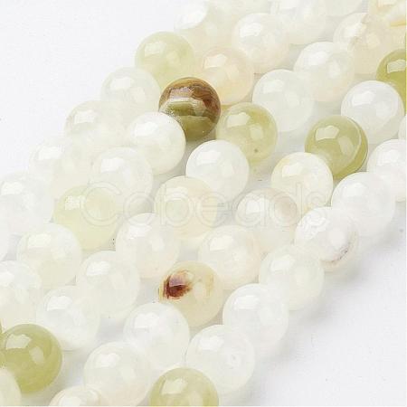 Natural Green Banded Calcite(Afghan Jade) Round Beads Strands GSR10mmC008-1