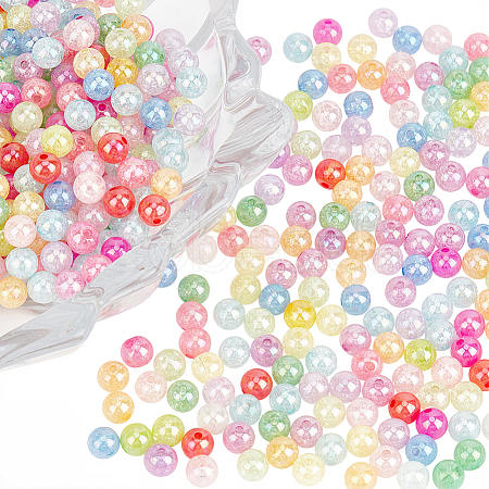 Transparent Crackle Acrylic Beads PACR-PA0001-18A-1