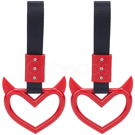2Pcs ABS Plastic Devil Heart Rear Bumper Warning Handle Ring HJEW-SP0001-51B-1