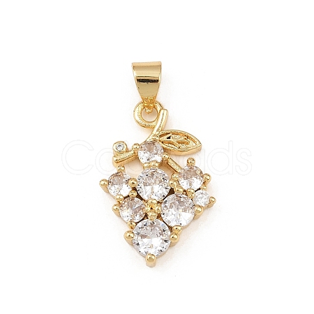 Brass Pave Cubic Zirconia Pendants KK-F919-28G-03-1