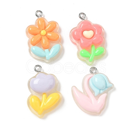 Transparent Resin Pendants RESI-I339-02P-1
