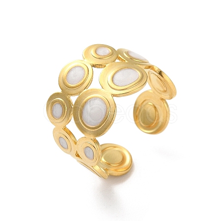 304 Stainless Steel Enamel Cuff Rings RJEW-M171-38G-1