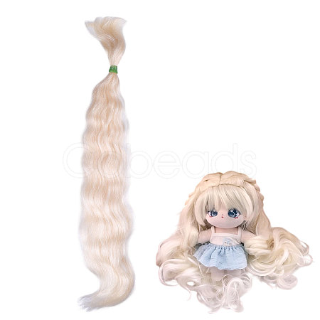 Artificial Wool Doll Wig Hair AJEW-WH0609-186C-1