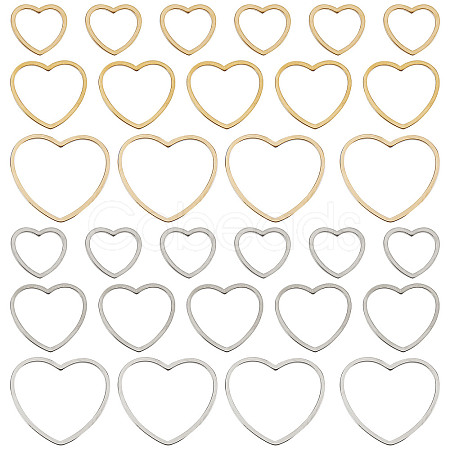 60Pcs 6 Style 304 Stainless Steel Linking Ring STAS-SC0004-53-1