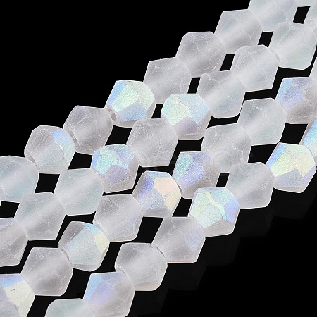 Imitate Austrian Crystal Bicone Frosted Glass Beads Strands LS-EGLA-A039-T6mm-MB13-1