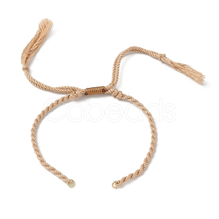 Braided Cotton Cord Bracelet Making MAK-L043-02G-14-1