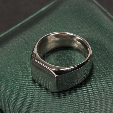 Square 304 Stainless Steel Finger Rings WGB1DFB-23-1