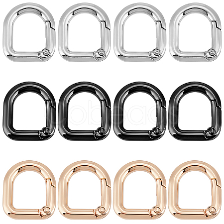 18Pcs 3 Colors Alloy Spring Gate Rings FIND-SC0014-07-1