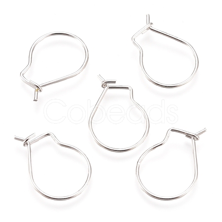 304 Stainless Steel Hoop Earrings Findings STAS-H436-02S-1