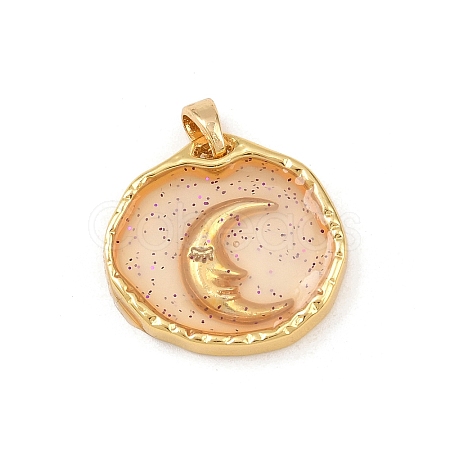 Transparent Epoxy Resin Brass Pendants LS-KK-B163-01G-05-1