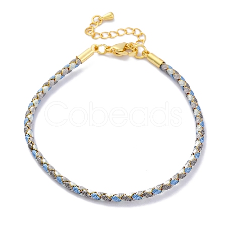 Polyester Cord Braided Bracelet Makings MAK-Z003-01G-17-1