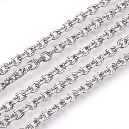Tarnish Resistant 201 Stainless Steel Cable Chains CHS-L017-23C-1