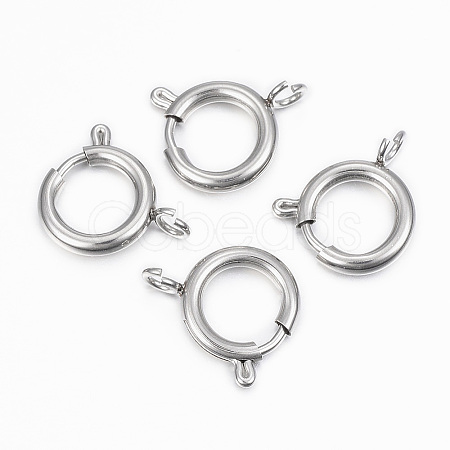Tarnish Resistant 304 Stainless Steel Smooth Surface Spring Ring Clasps LS-STAS-H396-E-02P-1